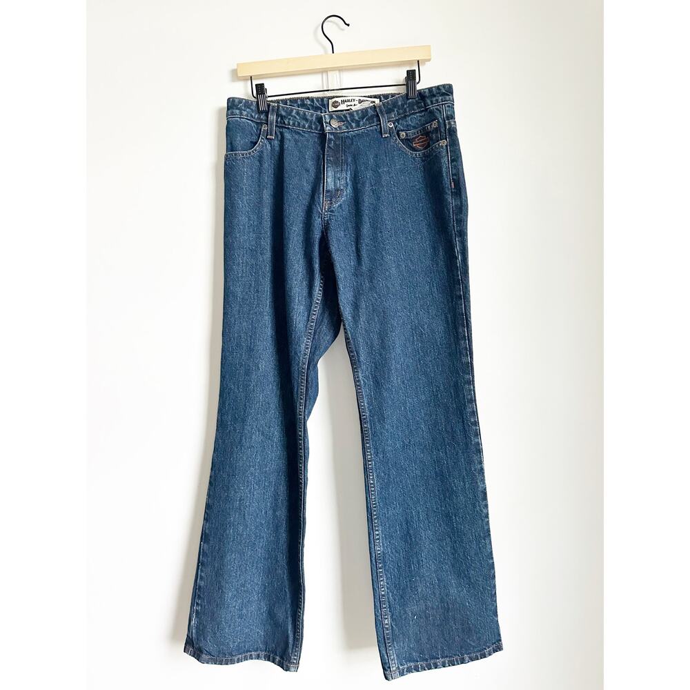Harley Davidson Jeans Women's Mid-Rise Medium Indigo Bootcut Jeans Size 10 - Picture 2 of 5